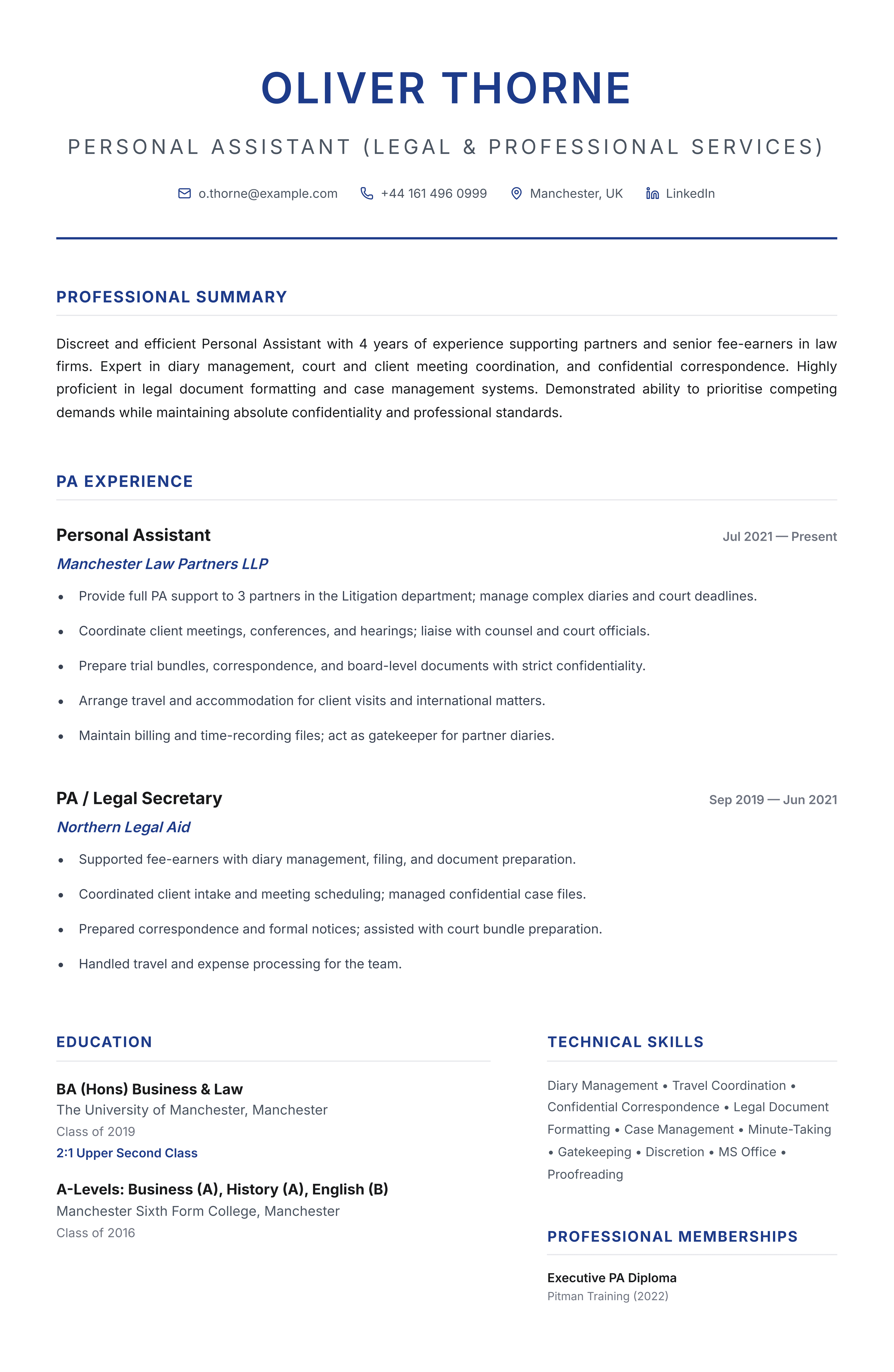 PA (Legal & Professional Services) template