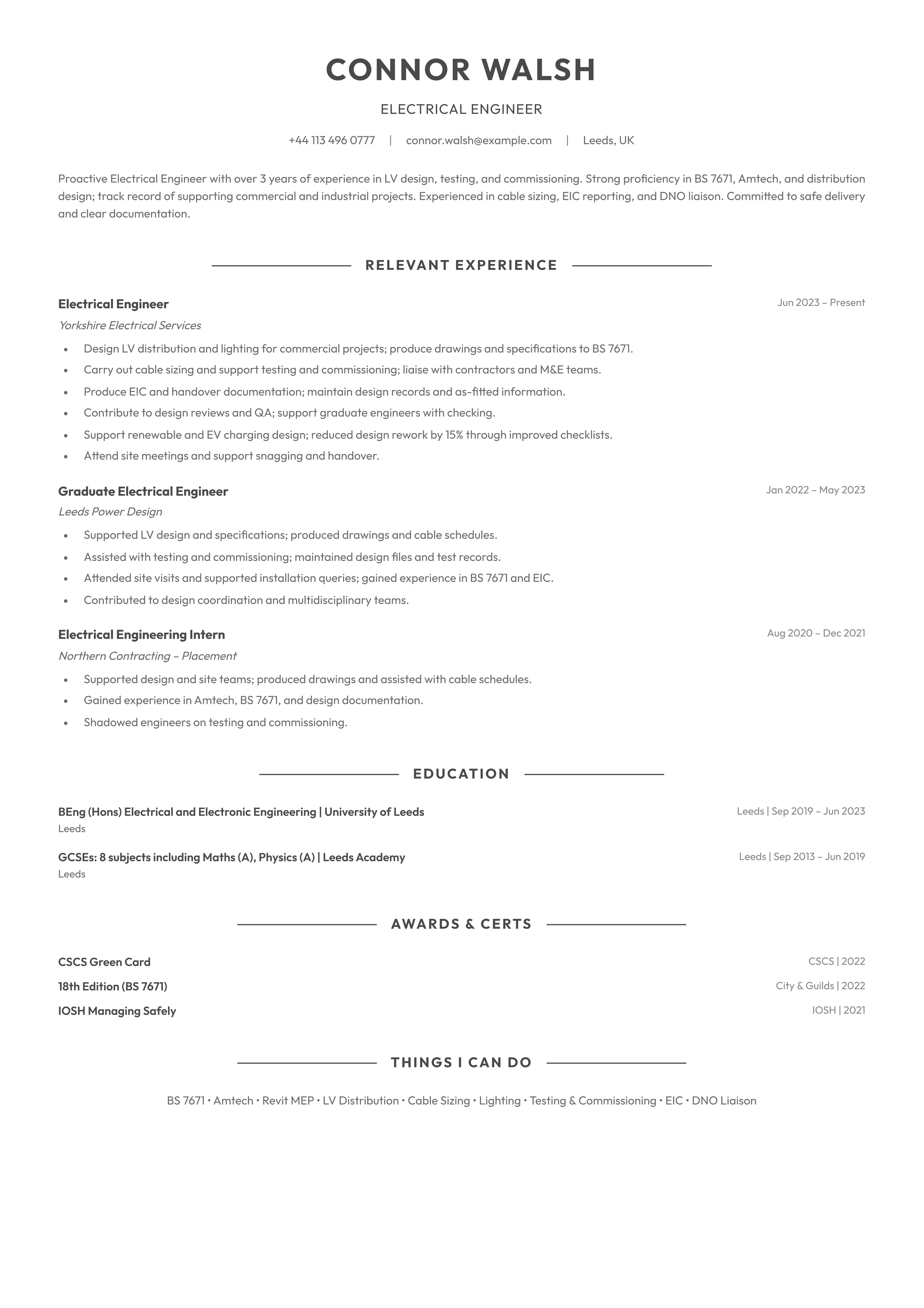 Electrical Engineer (Modern) template