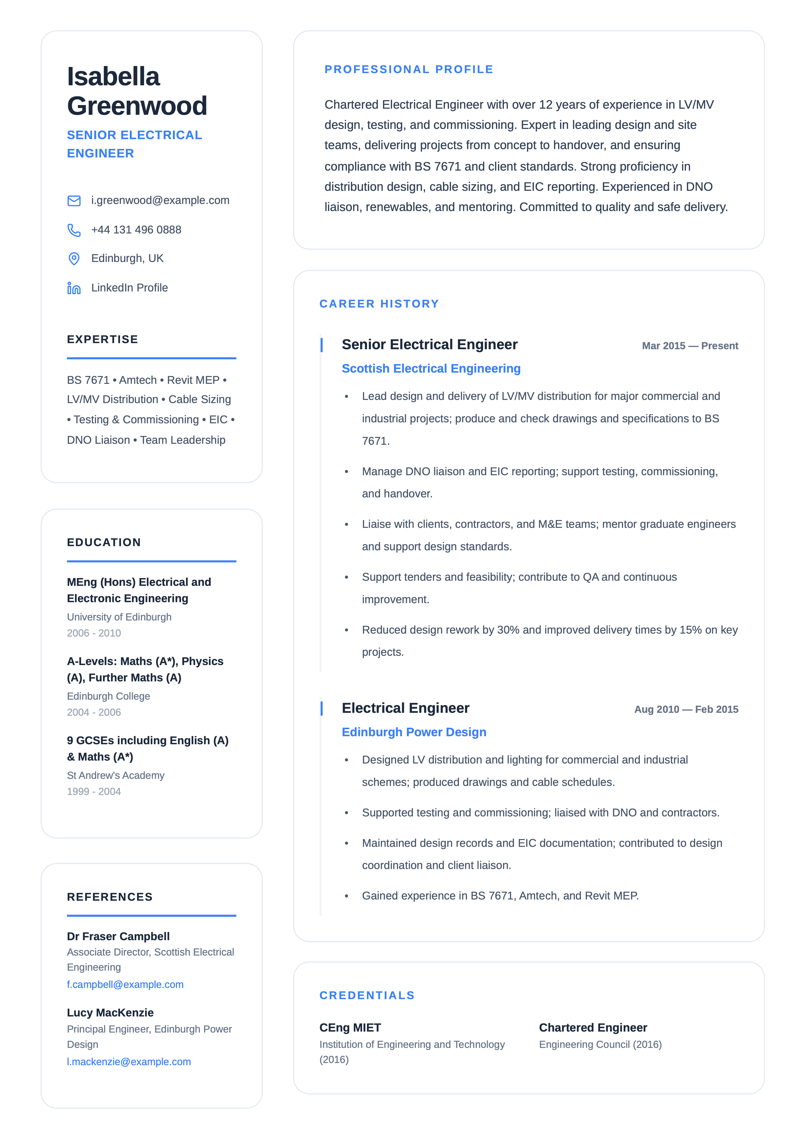 electrical engineer cv template
