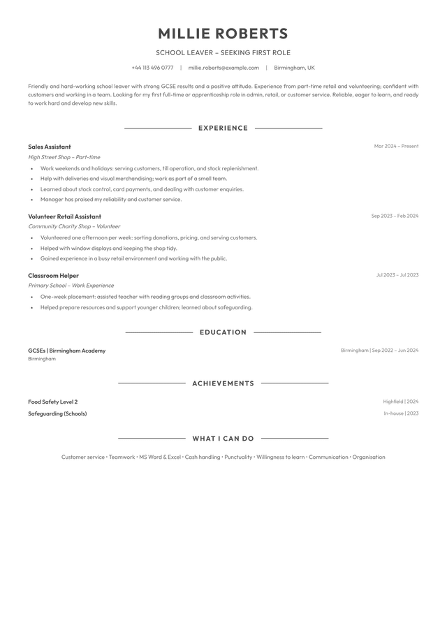 9-school-leaver-cv-templates-modern-cv
