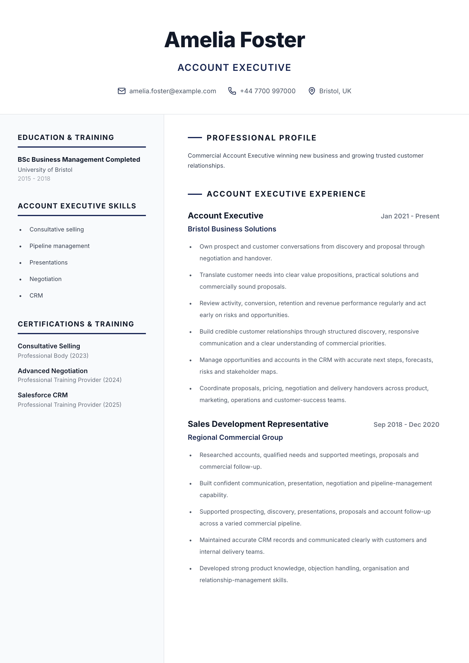 Account executive CV