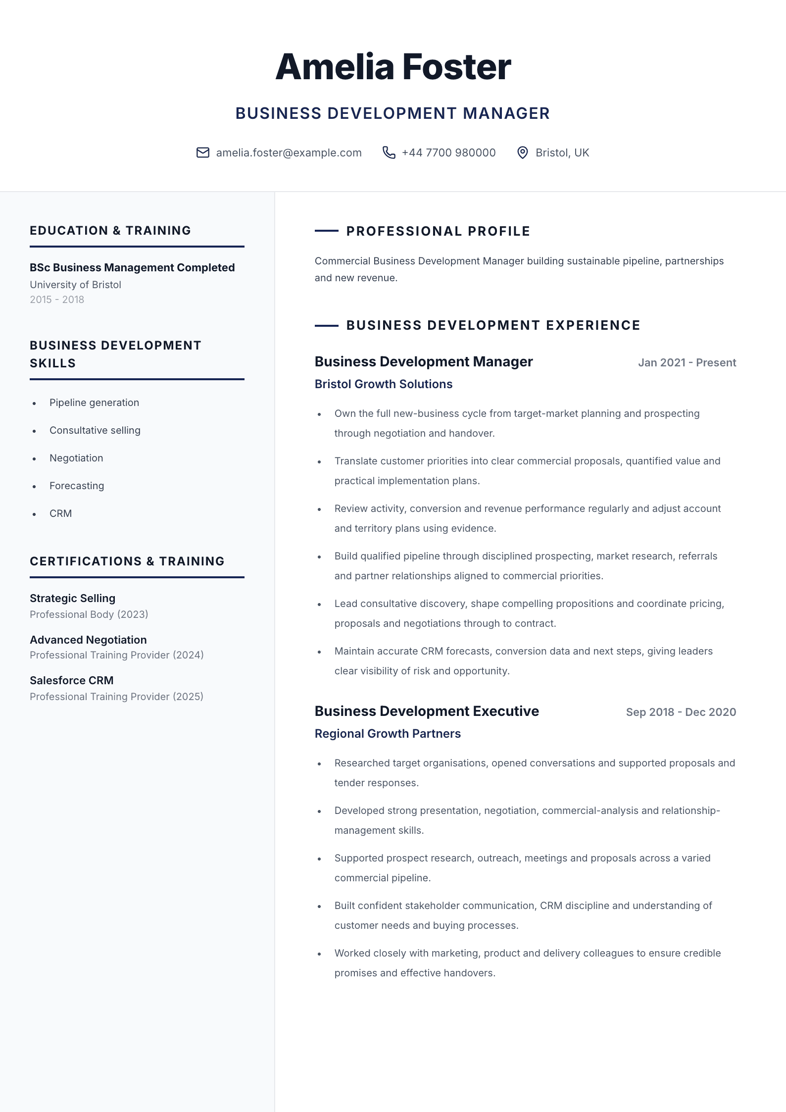 Retail banker CV