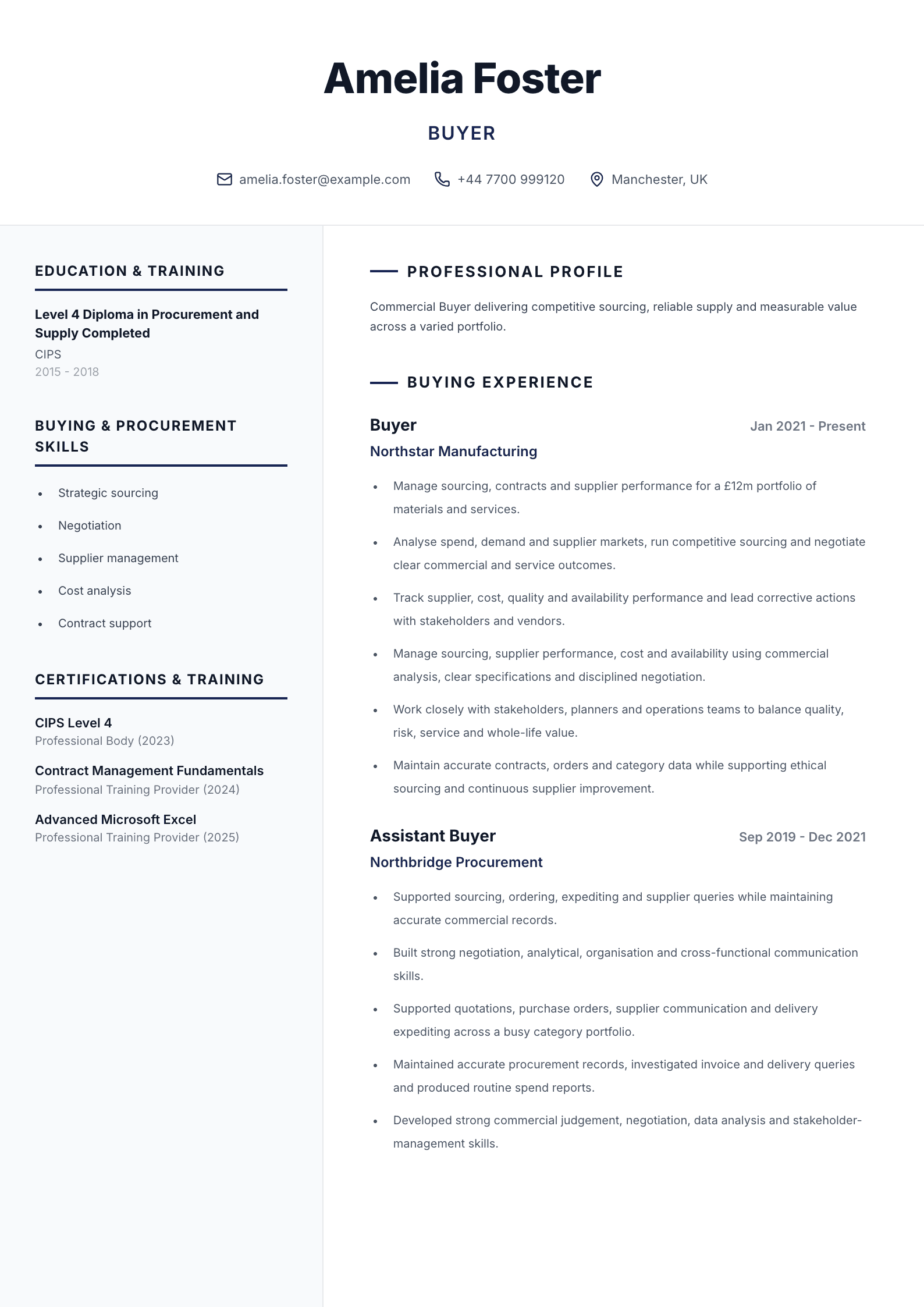Buyer CV