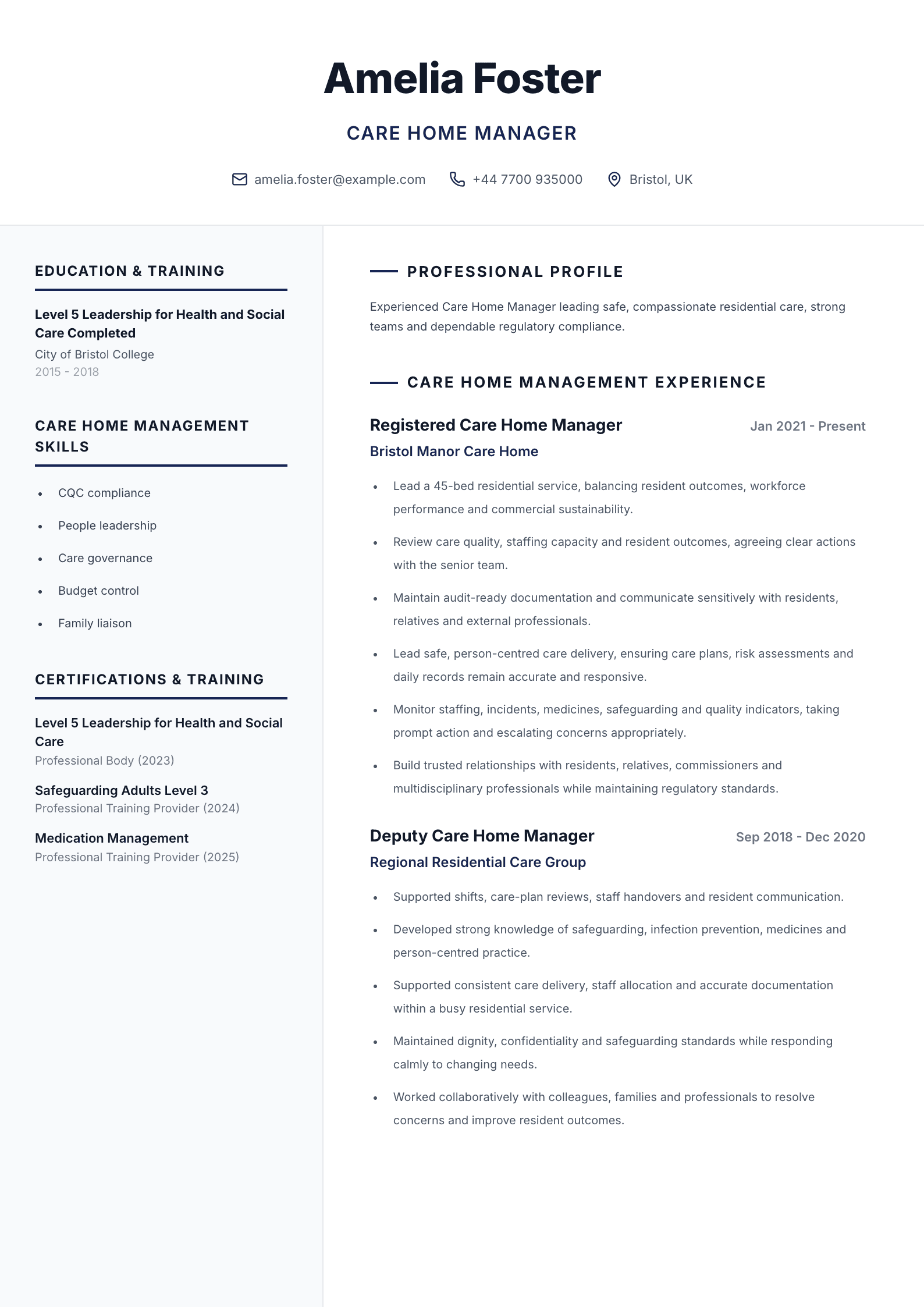Care coordinator CV