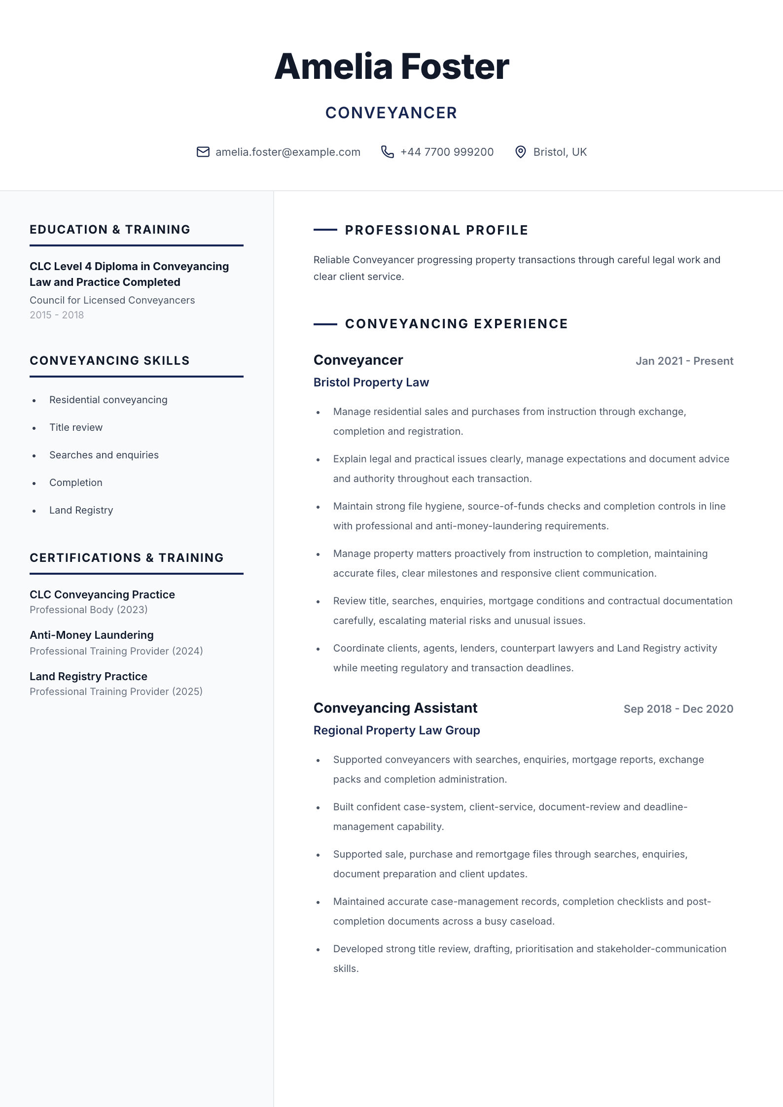 Conveyancer CV