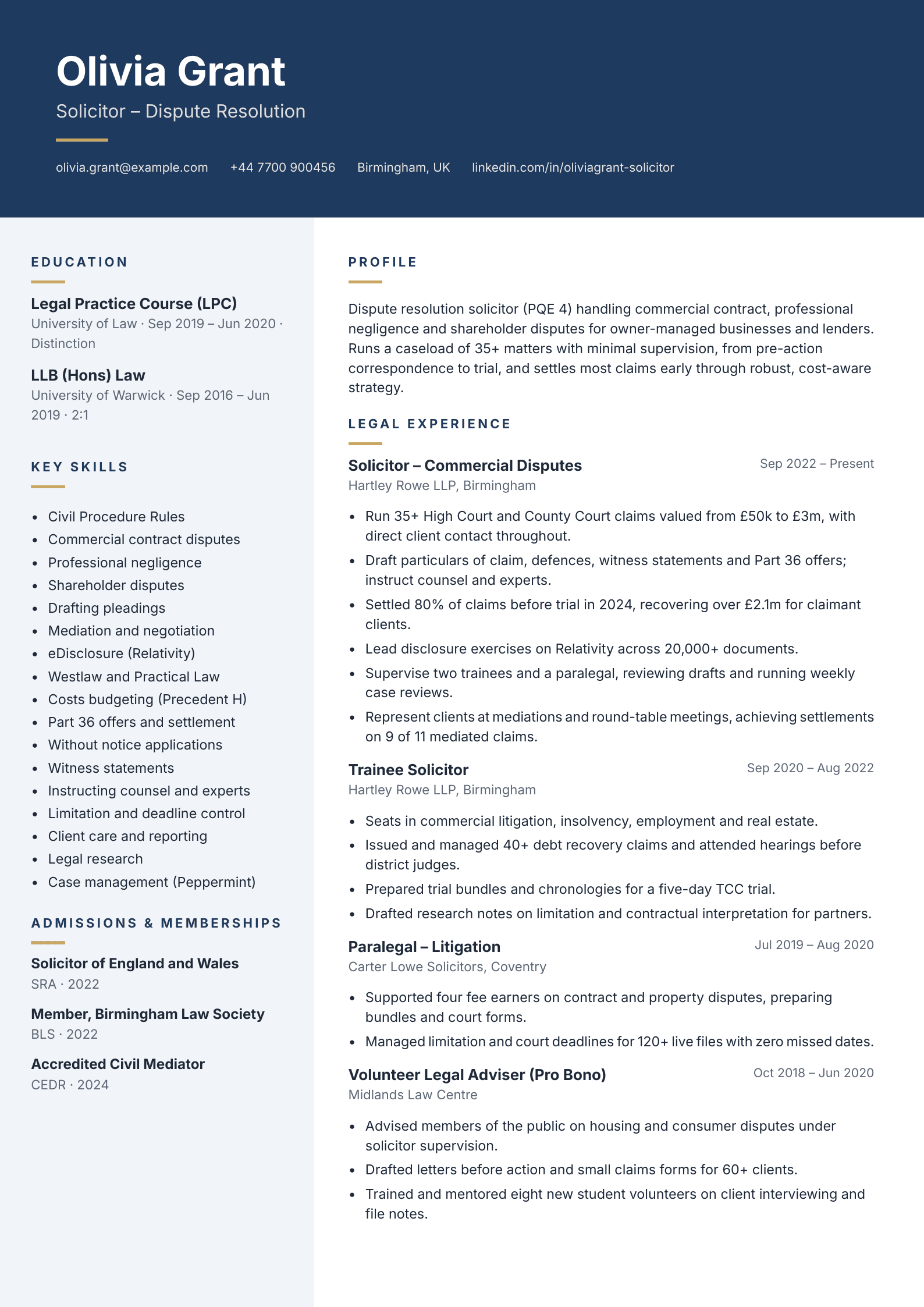Two Column CV template