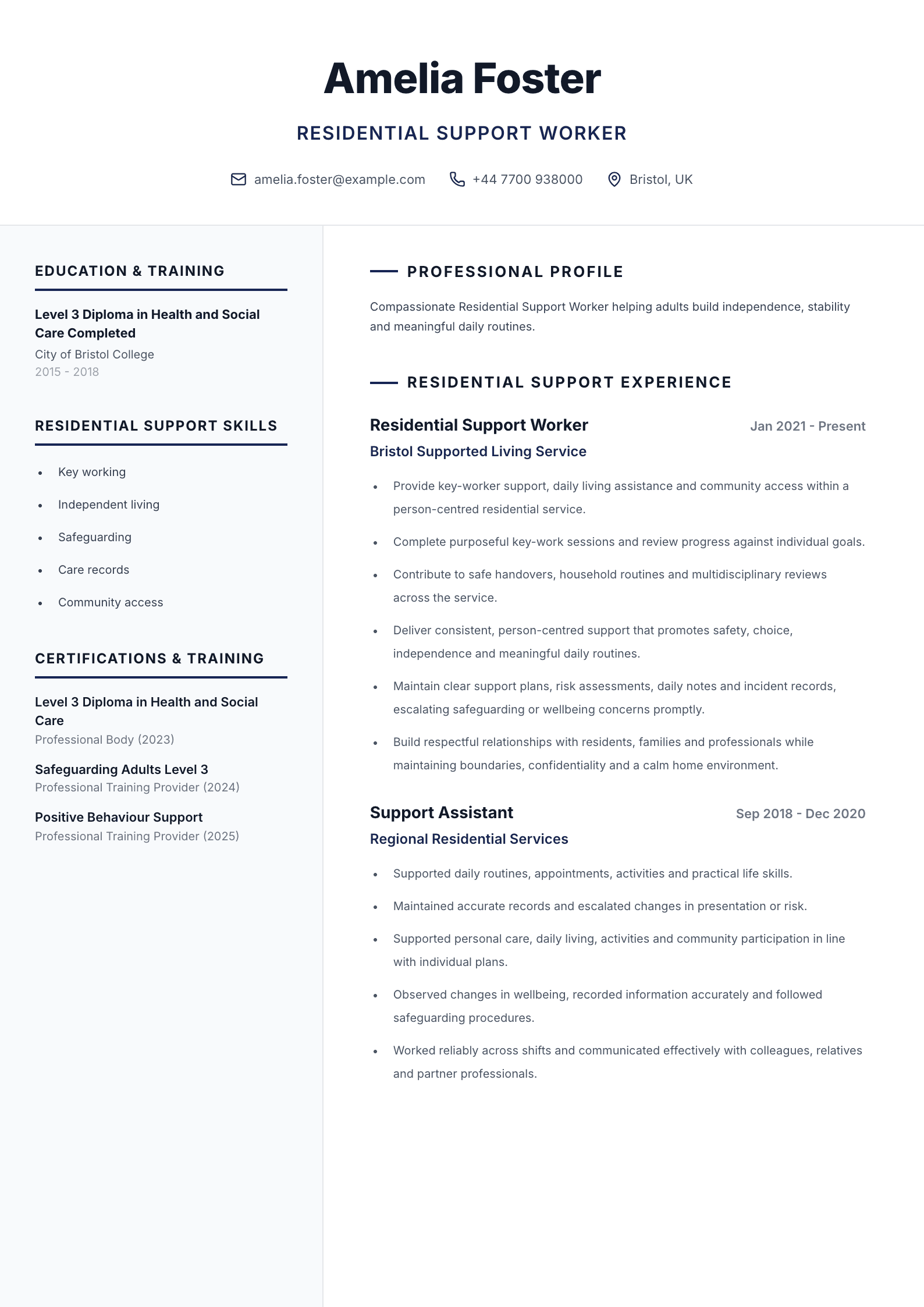 Care coordinator CV