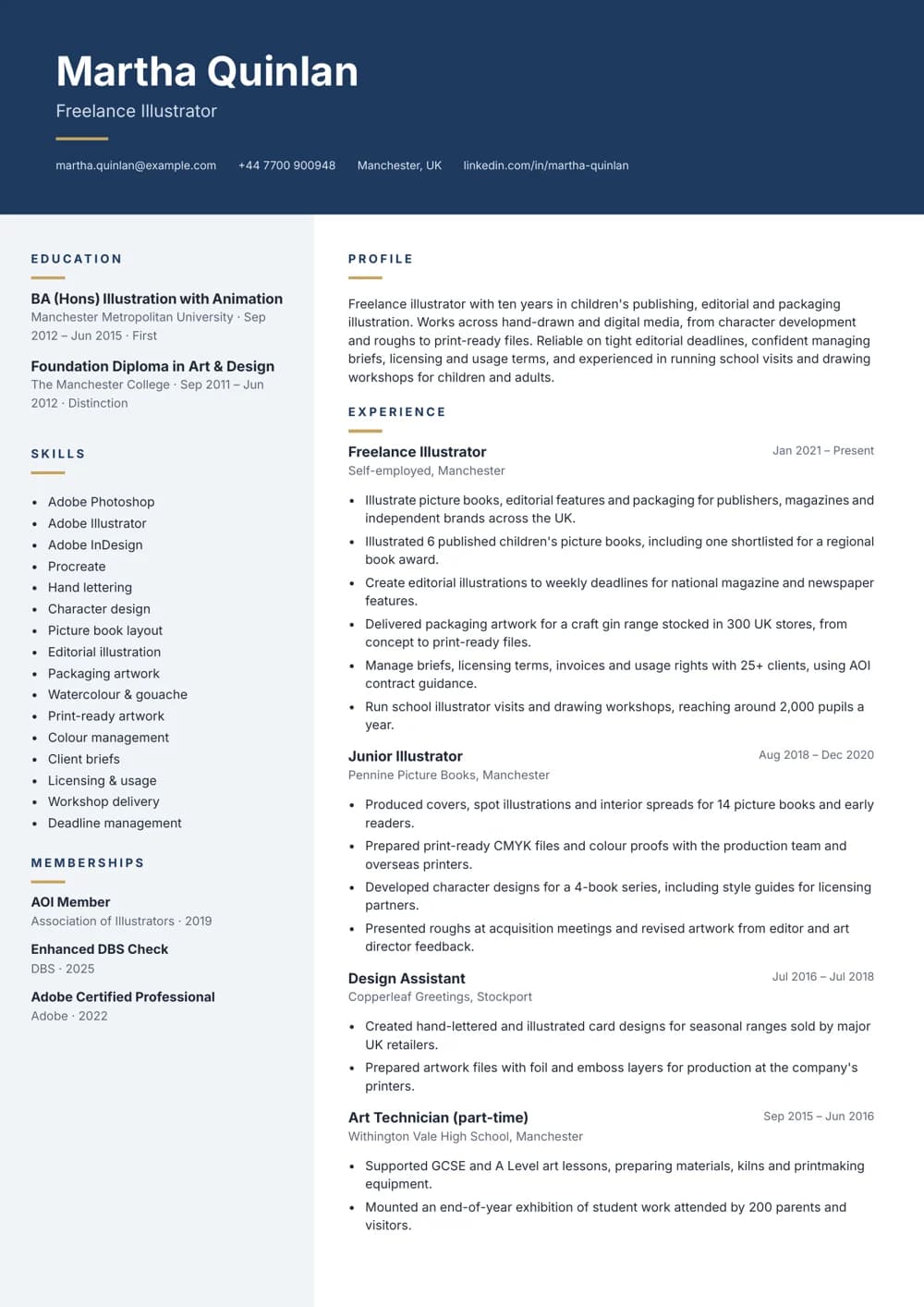 illustrator cv template