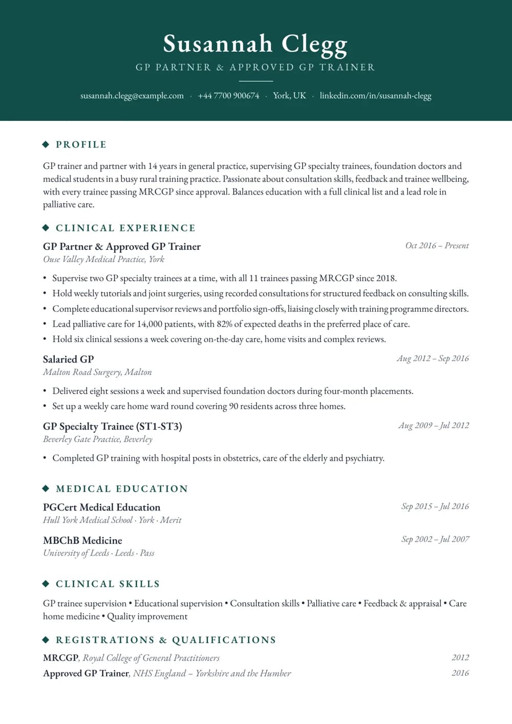 gp trainer cv template