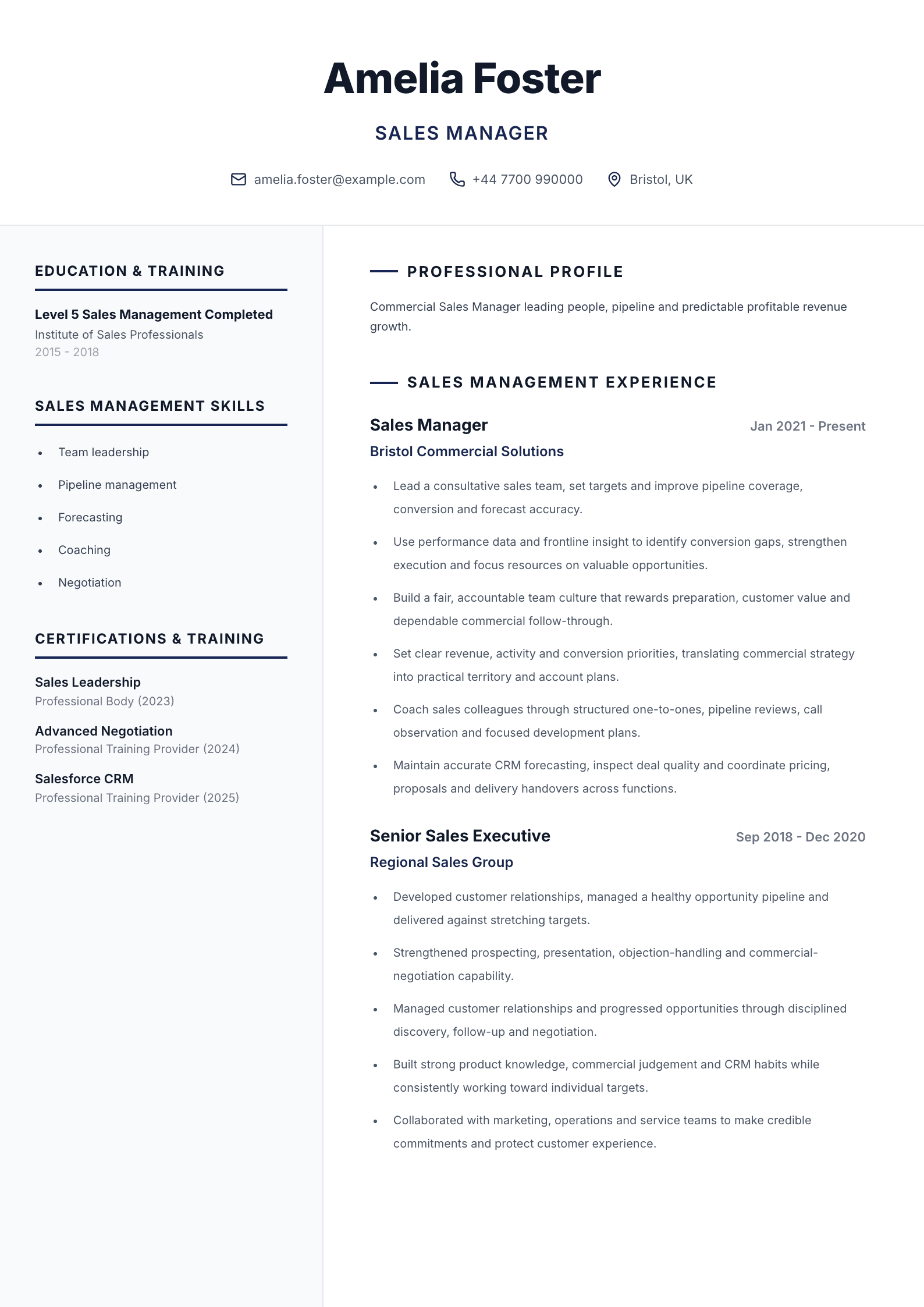 Retail banker CV