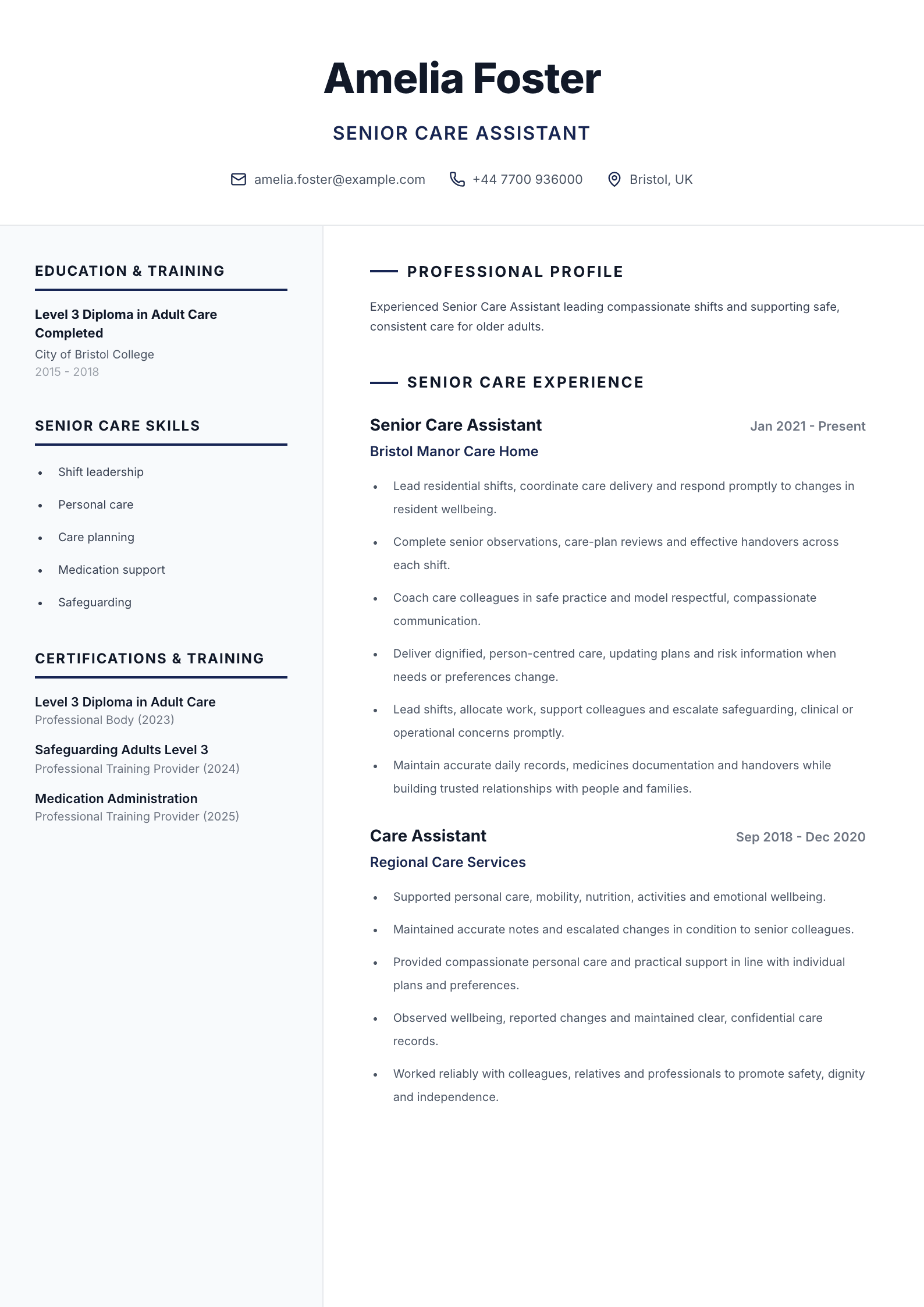 Care coordinator CV
