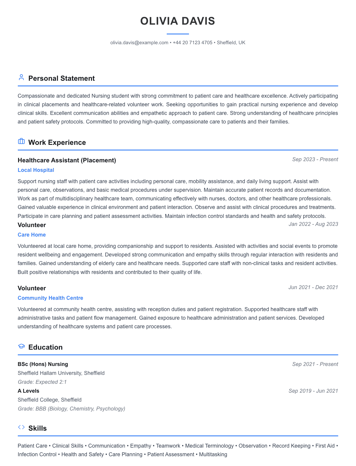 free student cv template school leaver