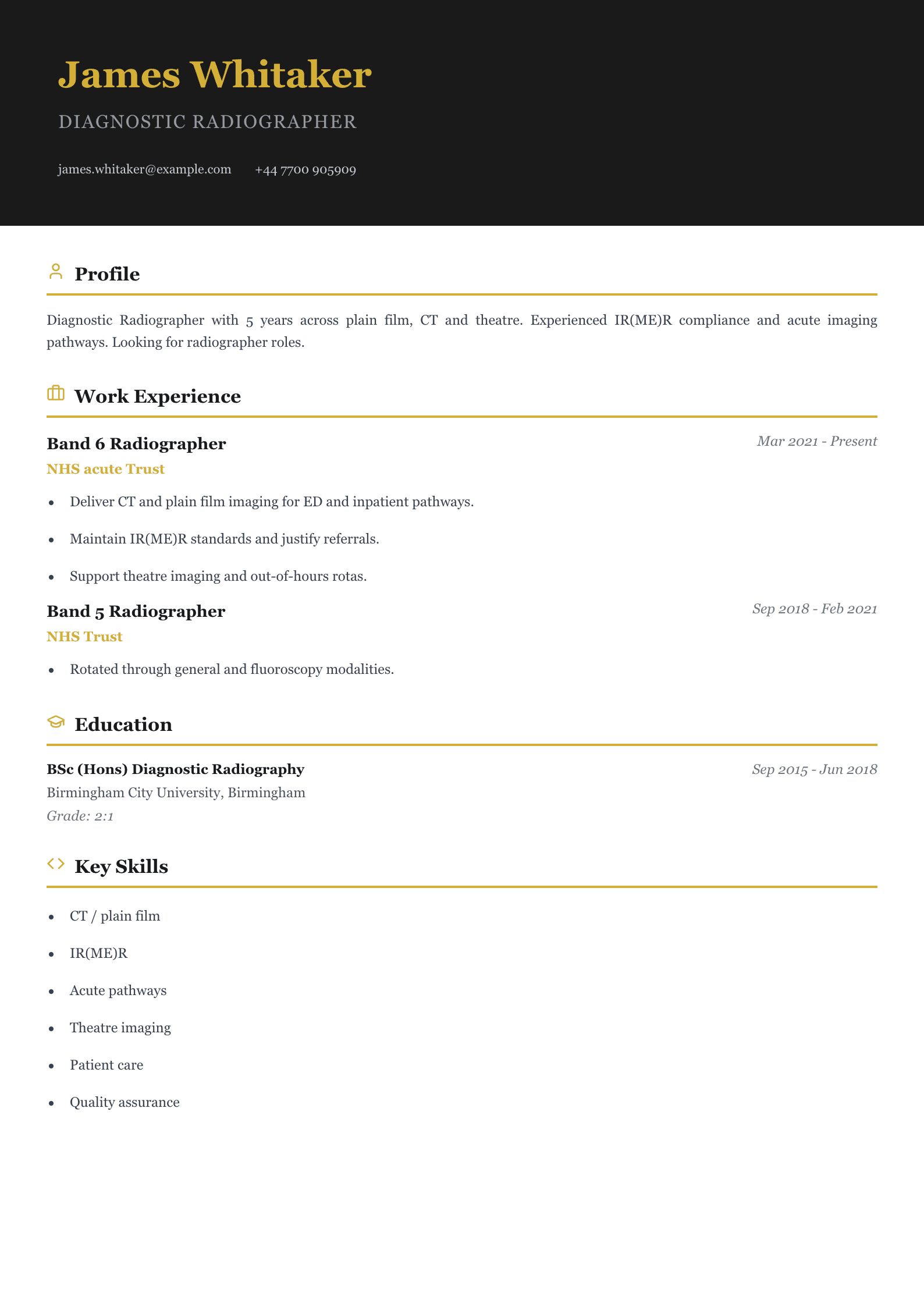 free medical cv template diagnostic radiographer